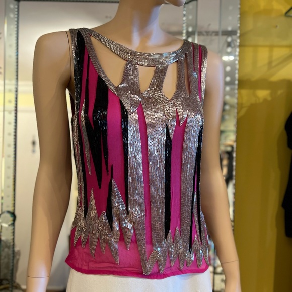 Barron Duquette  Top Size Small 100% silk zip closure amazing quality - Picture 14 of 16